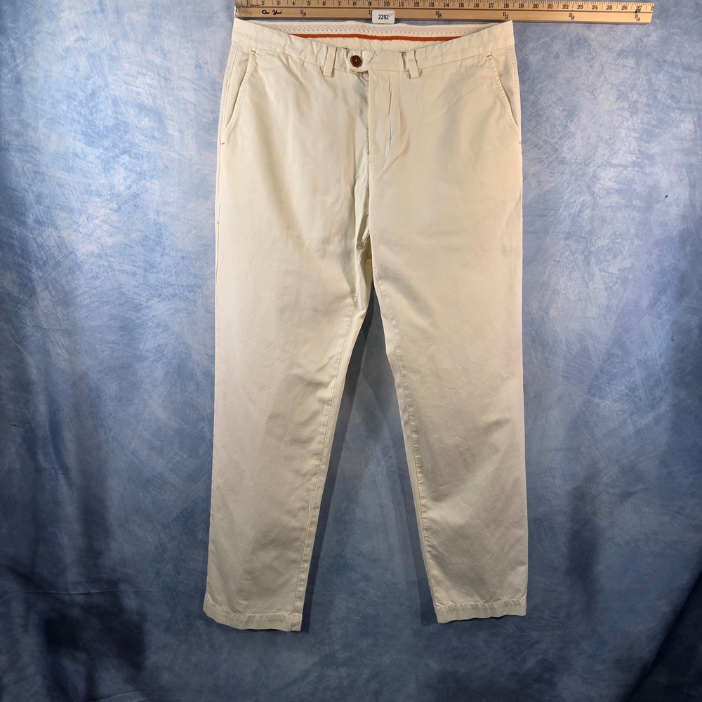 Tommy Bahama Boracay Chino Pants Mens 35x32 Cream Off White 100% Pima Cotton